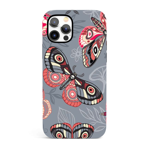Grey & Red Butterfly  - Tough iPhone Case