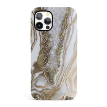 Load image into Gallery viewer, Gold Crystal Marble  - Tough iPhone Case
