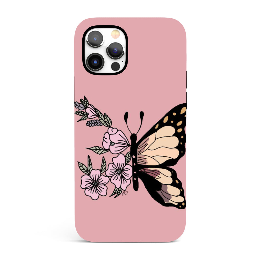 Abstract Pink Butterfly - Tough iPhone Case