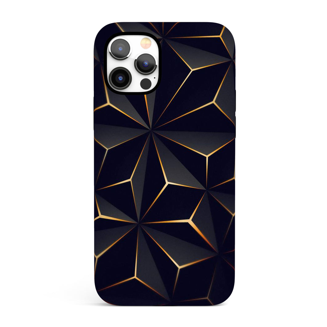 Black & Gold Geometric  - Tough iPhone Case