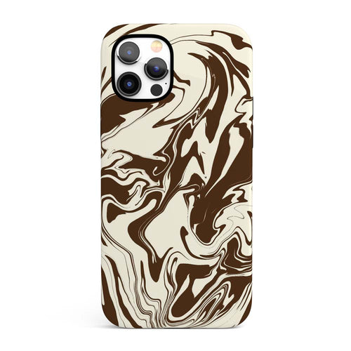 Chocolate Melt - Brown And White Swirl Tough iPhone Case