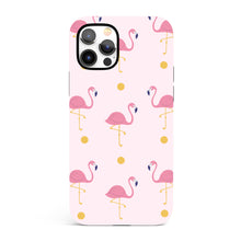 Load image into Gallery viewer, Flamingo Polka  - Tough iPhone Case
