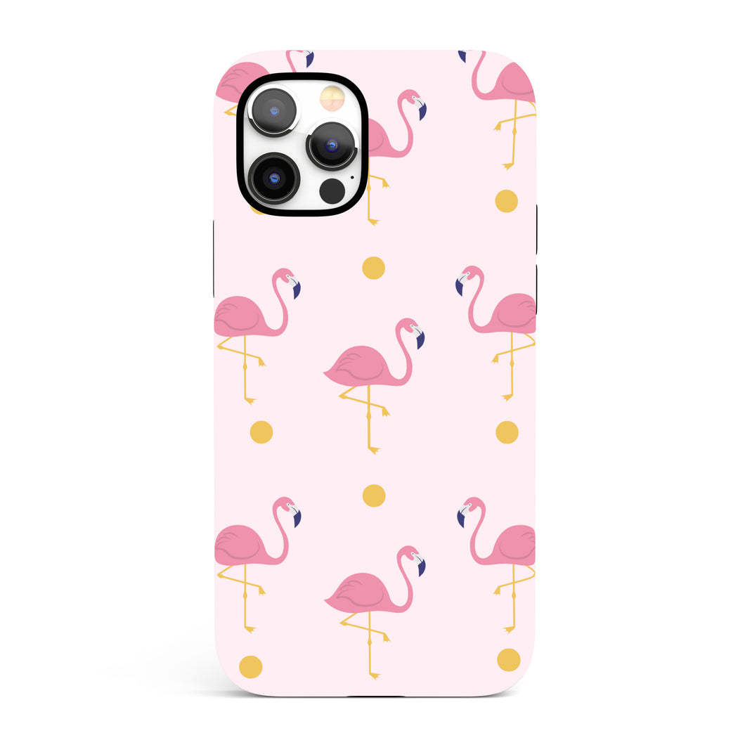 Flamingo Polka  - Tough iPhone Case