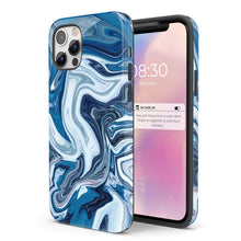 Load image into Gallery viewer, Quartz Azure - Blue Tie Dye iPhone Case
