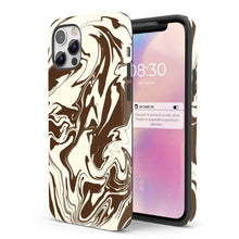 Load image into Gallery viewer, Chocolate Melt - Brown And White Swirl Tough iPhone Case
