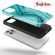 Load image into Gallery viewer, Icy Seas Marble  - Tough iPhone Case
