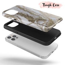 Load image into Gallery viewer, Gold Crystal Marble  - Tough iPhone Case
