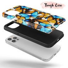 Load image into Gallery viewer, Blue &amp; Yellow Flutter  - Tough iPhone Case
