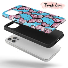 Load image into Gallery viewer, Pink &amp; Blue Butterfly  - Tough iPhone Case
