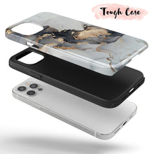 Load image into Gallery viewer, White &amp; Gold Marble  - Tough iPhone Case
