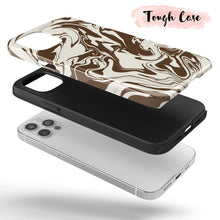 Load image into Gallery viewer, Chocolate Melt - Brown And White Swirl Tough iPhone Case
