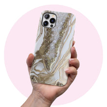 Load image into Gallery viewer, Gold Crystal Marble  - Tough iPhone Case
