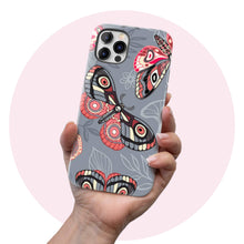 Load image into Gallery viewer, Grey &amp; Red Butterfly  - Tough iPhone Case
