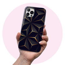 Load image into Gallery viewer, Black &amp; Gold Geometric  - Tough iPhone Case
