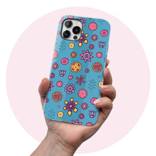 Load image into Gallery viewer, Blue Stripe Floral  - Tough iPhone Case
