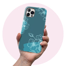 Load image into Gallery viewer, Blue Abstract Floral  - Tough iPhone Case
