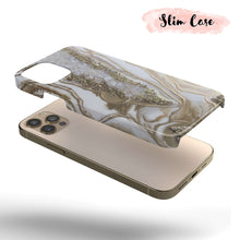 Load image into Gallery viewer, Gold Crystal Marble  - Tough iPhone Case
