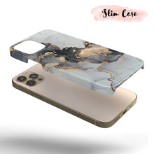 Load image into Gallery viewer, White &amp; Gold Marble  - Tough iPhone Case
