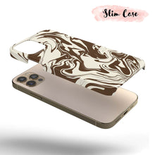 Load image into Gallery viewer, Chocolate Melt - Brown And White Swirl Tough iPhone Case
