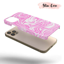 Load image into Gallery viewer, Pink Swirl - Pink and White Tie Dye iPhone Case
