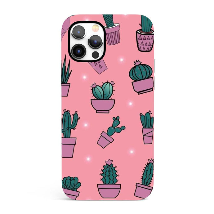 Pink Cactus Tough & Protective iPhone Case For Girls 