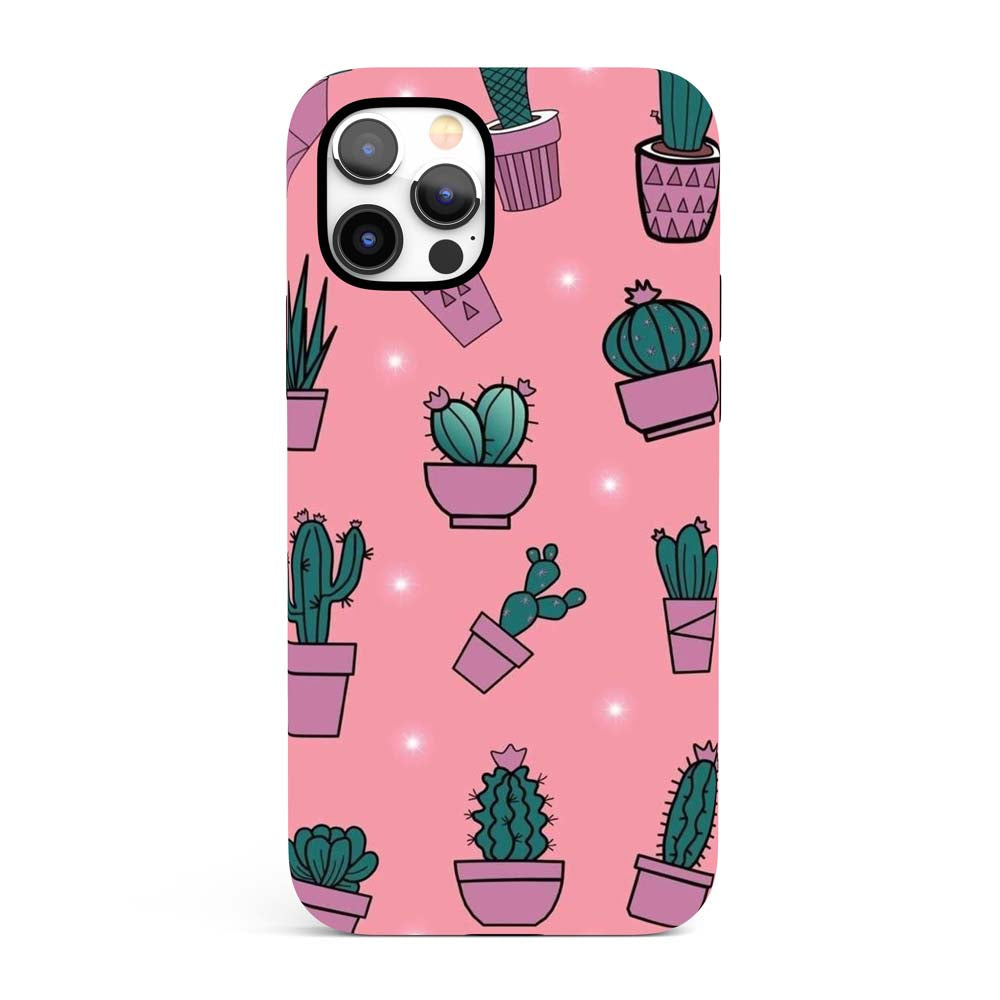 Pink Cactus Tough & Protective iPhone Case For Girls 