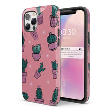 Load image into Gallery viewer, Pink Cactus Tough &amp; Protective iPhone Case For Girls 
